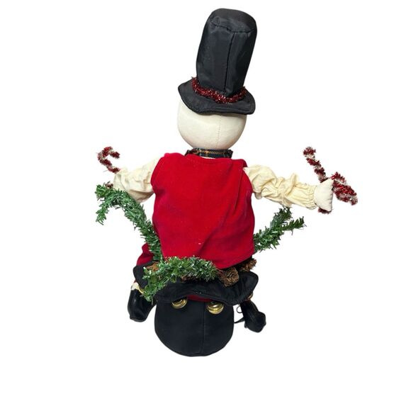 Gathered Traditions Monty Snowman With Top Hat Display Shelf Sitter Joe Spencer - Picture 2 of 3